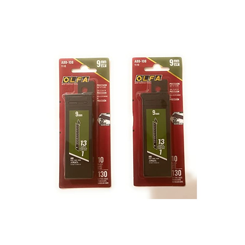 OLFA 9148 ABB-10B 9mm UltraSharp Black Snap-off Blade, 10-Pack (2