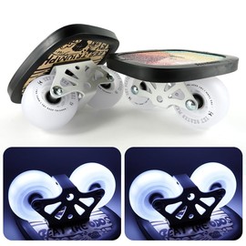 TKT FreeSkates - White Flashing Wheels - High Resilience Free Drift Board - Maple Deck Drift Shoes with Edge Protector - High End Bearing Portable Outdoor Free Drift Plate