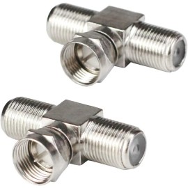 KOSTONA F-Type RG6 Coax Cable Splitter Combiner Adapter Connecter for TV Video, 2pcs