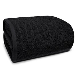 Tens Towels Jumbo Bath Sheet 40 x 80 Inches, Oversized Bath Towel Sheet, 100% Cotton, Lighter Weight, Quicker to Dry, Super Absorbent (Black)