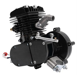 MuChaIOAK Bicycle Engine Motor, 80CC 2 Stroke Motor Engine Gas Full Assembled for Motorized Bike Single Cylinder Air-Cooled Pull Start Black Gasoline Engine, 1.85 KW Black