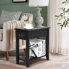 Tangkula Narrow End Table, Slim Side Table with Drawer and