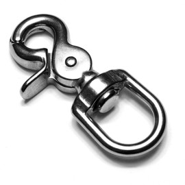 Ganzoo Swivel Carabiner Scissor Carabiner with Swivel 68 mm, Triggerhead Snap Clasp, Alloy Steel Silver, 16 mm Eyelet, Pack of 4 Carabiner for Dog Lead Dog Collar and Paracord 550