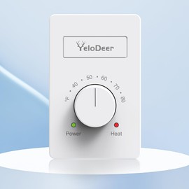 2 Pcs Manual Electric Baseboard Heater Thermostat for Home 120 V Only, YeloDeer