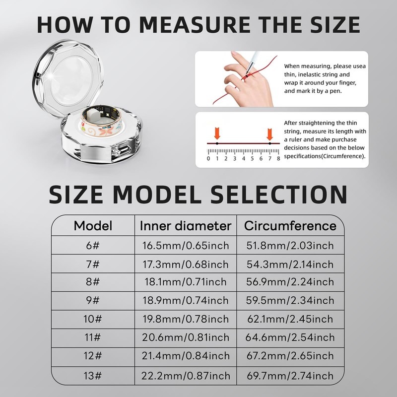 HPLSZCN Smart Ring Women, Size First - Fitness Tracker -