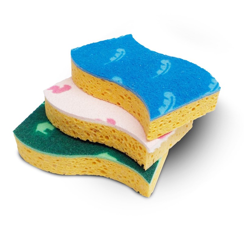 Spontex Sweet Home Sponge Set Scouring Pads for Kitchen, Bathroom