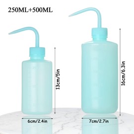 Anghie Tattoo Wash Bottles with Tattoo Bottle Bags, 2Pcs Tattoo Squeeze Wash Bottles (250ml Plus 500ml), 250Pcs/box Tattoo Wash Bottle Bags for Tattoo Supplies Tattoo Kits (Blue)