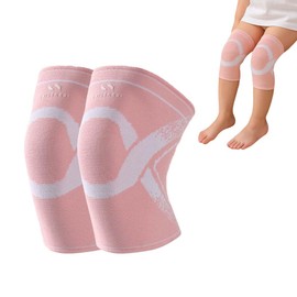 HABNI 1 Pair of Children's Knee Pads, Durable Joint Knee Brace, Compression Leg Cuffs, Comfortable Breathable Knee Wraps for 10-13 Years Old Girls Boys Basketball Sports Pink