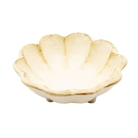 Mino Ware 555-0019 Kaneko Komohei Linka Bowl, Plate, Small Bowl, White, Kneeling Flower, Diameter Approx. 3.9 inches (10 cm), Microwave and Dishwasher Safe, Made in Japan