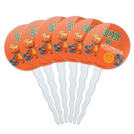 GRAPHICS & MORE Dinosaur Train Buddy No 1 T-Rex Cupcake Picks Toppers Decoration Set of 6