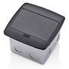 Leviton Pop-Up Floor Box with 3-Port QuickPort Insert, PFQP3-MB, Black