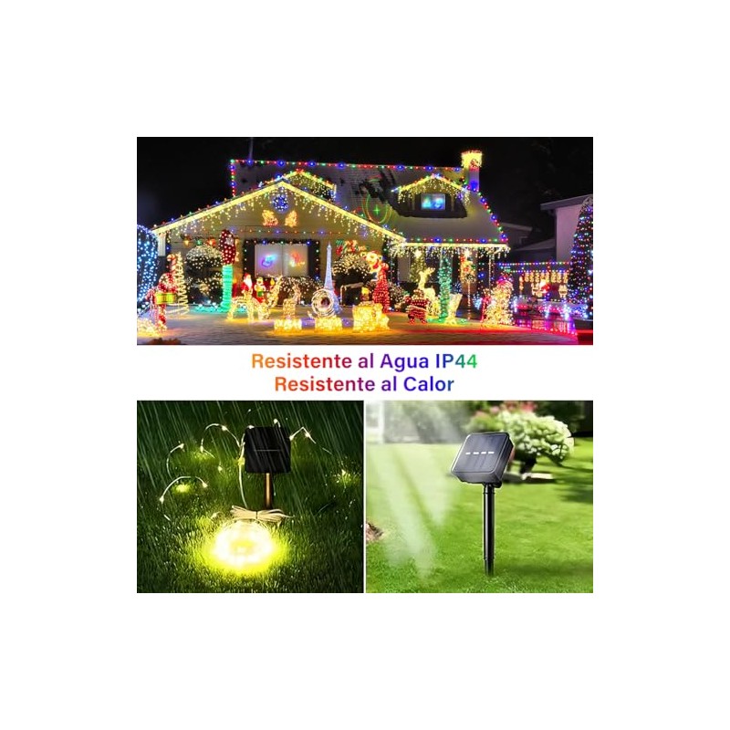 DAHAN 32 m 300 LED Luces Solares Navideñas de Cable
