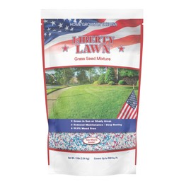 Liberty Lawn Grass Seed Mixture, 3 lbs, Covers 900 Sq Ft, Sun and Shade, USA Grown