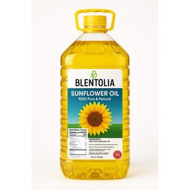 Blentolia 100% Pure Sunflower Oil – 4.5L | Non-GMO, Light Taste, High Smoke Point | Ideal for Frying, Cooking & Baking | Product of Turkey