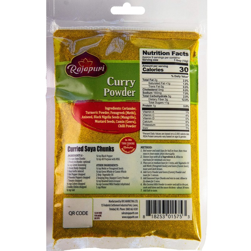 Rajapuri Caribbean Styled Mild Curry 85g / 3 Ounce |