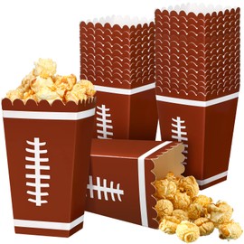 Funtery 24 Pcs Party Popcorn Boxes Popcorn Bags Buckets Container Holder Sport Party Favors for Sport Party Supplies Decorations