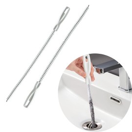 Dinghaole Sink Cleaning Brush 2 Pieces, 45cm Flexible Drain Unclogger Plumbing Drain Unclogging Tool, Hair Catcher Brush, Bathtub Clogging Unclogging Tool