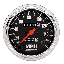 AUTO METER 2494 Traditional Chrome Mechanical Speedometer,3.375 in.