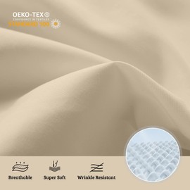 YIYEA Twin Sheets Set, Luxury 1800TC Hotel Quality Double Brushed Microfiber Bed Sheets for Twin Size Bed, Extra Soft, Deep Pocket, Shrinkage and Fade Resistant, 3PC (Twin, Cream)