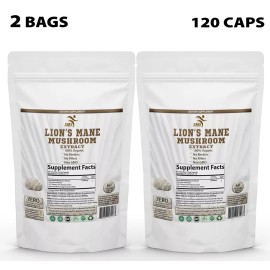 SMS Lion’s Mane Cognition Support Organic Mushroom 50% Poly 120 Veggie Capsules
