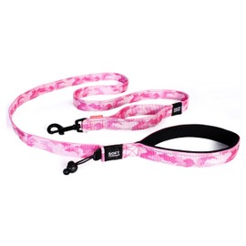 EzyDog Soft Trainer Dog Leash with Traffic Control Handle - Reflective Stitching for Nighttime Safety and Superior Strength and Comfortability for Training Small Dogs (Under 26 lbs) (72”, Pink Camo)
