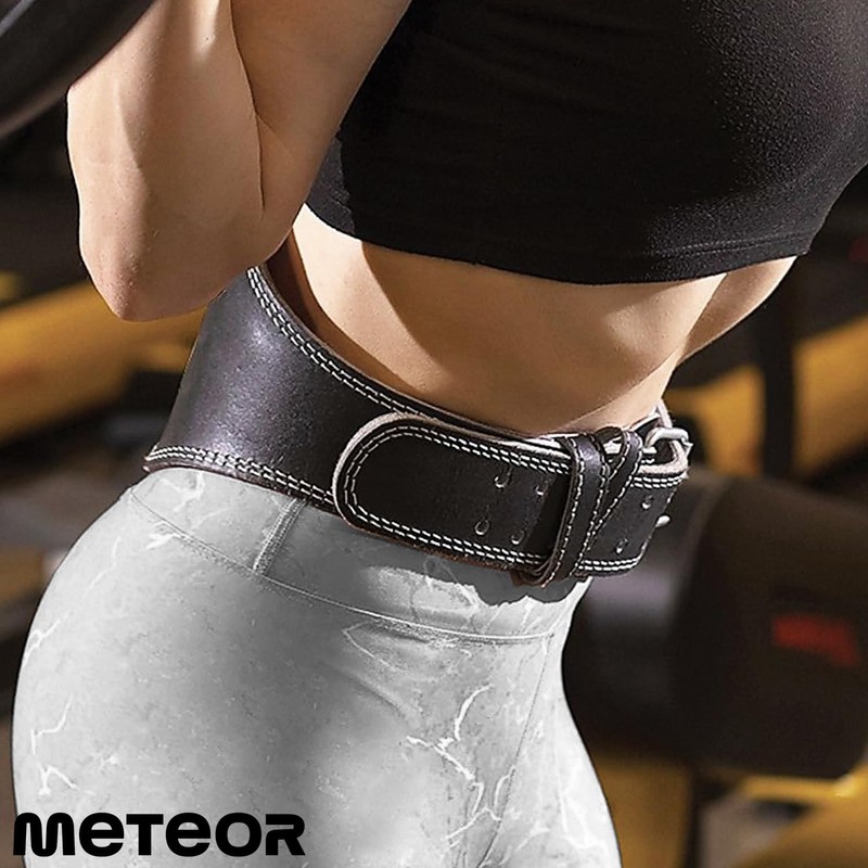 Meteor PU Leather Weightlifting Belt - Self-Locking for Enhanced Support