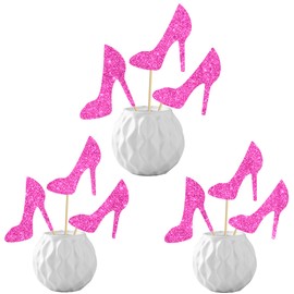 High Heels Party Centerpiece Sticks Bridal Shower Girls Birthday Table Decorations Hot Pink Stiletto Heels Table Toppers Shoes Centerpieces for Table Wedding Engagement Party Supplies