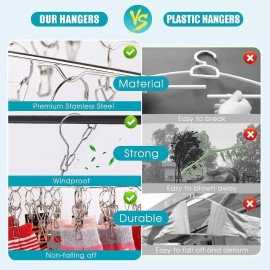 SANBREVE Tendedero Portatil Ropa Secadora Acero Inoxidable 40 Pinzas