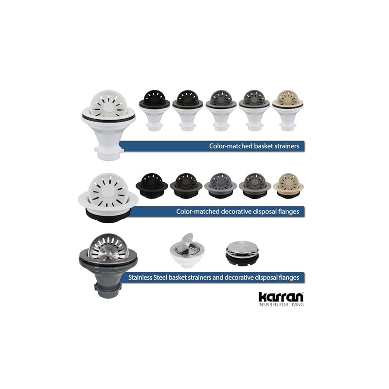 Karran 3-1/2 in. Kitchen Sink Basket Strainer in Stainless Steel