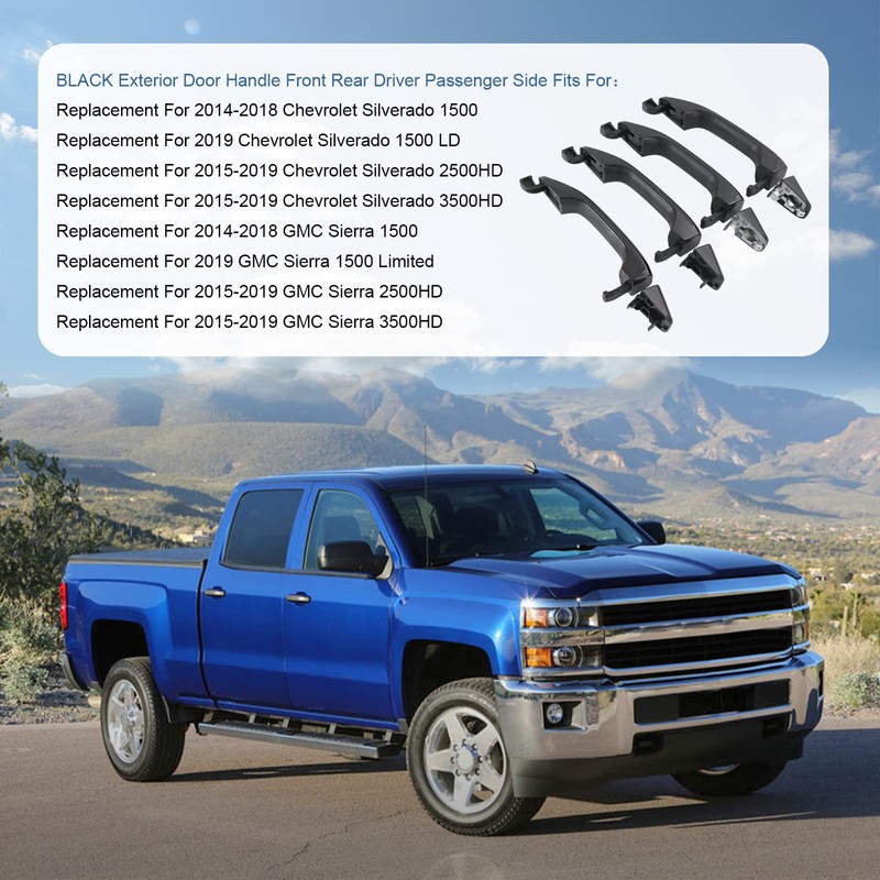 LDMINDA 4PCS Exterior Door Handle 23236150 Repalcement for 2014-2019 Chevy