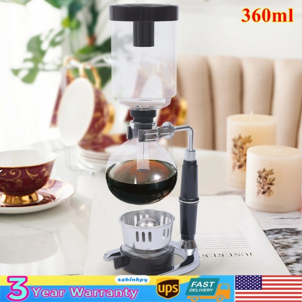 Unbranded 3 Cup Siphon Syphon Vacuum Coffee Maker Tabletop Siphon