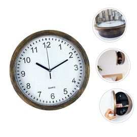 OHPHCALL Vintage Wall Clock with Storage Box Silent Mute Household Jewelry Organizer Creative Retro Style Hanging Clock for Living Room Decor and Key Storage