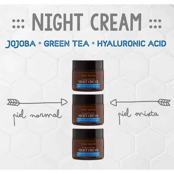 Alma Secret Multi-Repair Night Anti-Ageing with Jojoba, Green Tea & Hyaluronic - 50ml