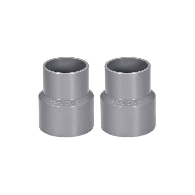 TOP-VIGOR 2Pcs PVC DWV Reducing Coupling, 40mm x 50mm Socket