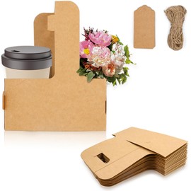 30 Pcs Drink Carrier with Handle, Heavy Duty, Foldable Cup Holders for Hot & Cold Drinks, Ideal for Coffee, Tea, Takeout & Delivery, Portable and Reusable!