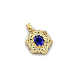 Original Certified Blue Sapphire Classic Oval Pendant Gemstone Necklace For Women