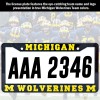 EliteAuto3K Michigan Wolverines License Plate Frame Cover – Black &