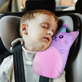 MHJY Seatbelt Covers Kids Car Seat Belt Pads for Children Cute Head Neck Support Seatbelt Strap Cushion Pillow Harness Pad for Toddler Child Boys Girls