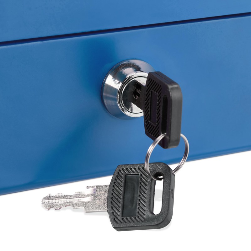 Relaxdays Lockable Cash Box, Removable Insert, 5 Compartments, Iron Money