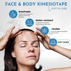 Facial Kinesiology Tapes, Invisible Kinesiotape Body, Facial Kinesiology Tape, Face Tape, Anti-Wrinkle Patches, Face Tape, Boob Tape, Neuromuscular Bandage
