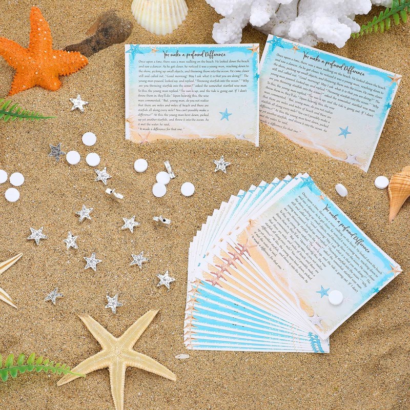 Spakon 48 Pieces Starfish Card Motivational Story Small Keepsake Appreciation