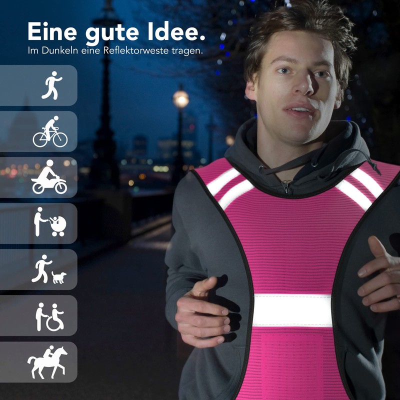 EAZY CASE EAZY CASE Reflektorweste, Sicherheitsweste, flexibel einstellbar, Warnweste mit