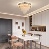FRIXCHUR Crystal Chandeliers LED Crystal Ceiling Light Fixture with Remote