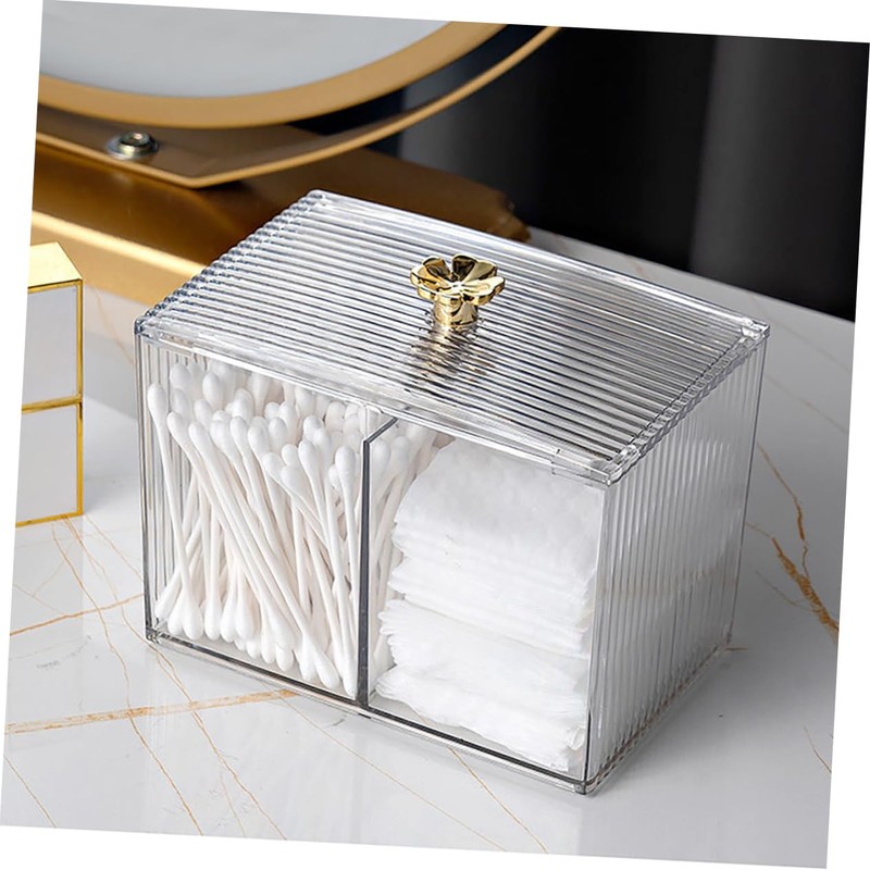 ULTECHNOVO Makeup Storage Box Lid Cotton Swab Holder Makeup Sponge