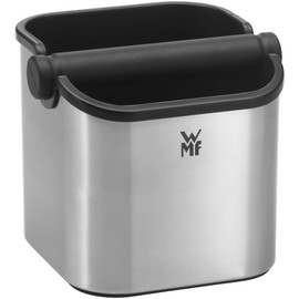 WMF Lumero tee container with knock rod, accessories for portafilter espresso machine, dishwasher safe, stainless steel matt