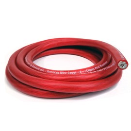 KnuKonceptz Bassik 1/0 Gauge AWG Primary Automotive Battery Power/Ground Wire Cable - Red 10 Feet