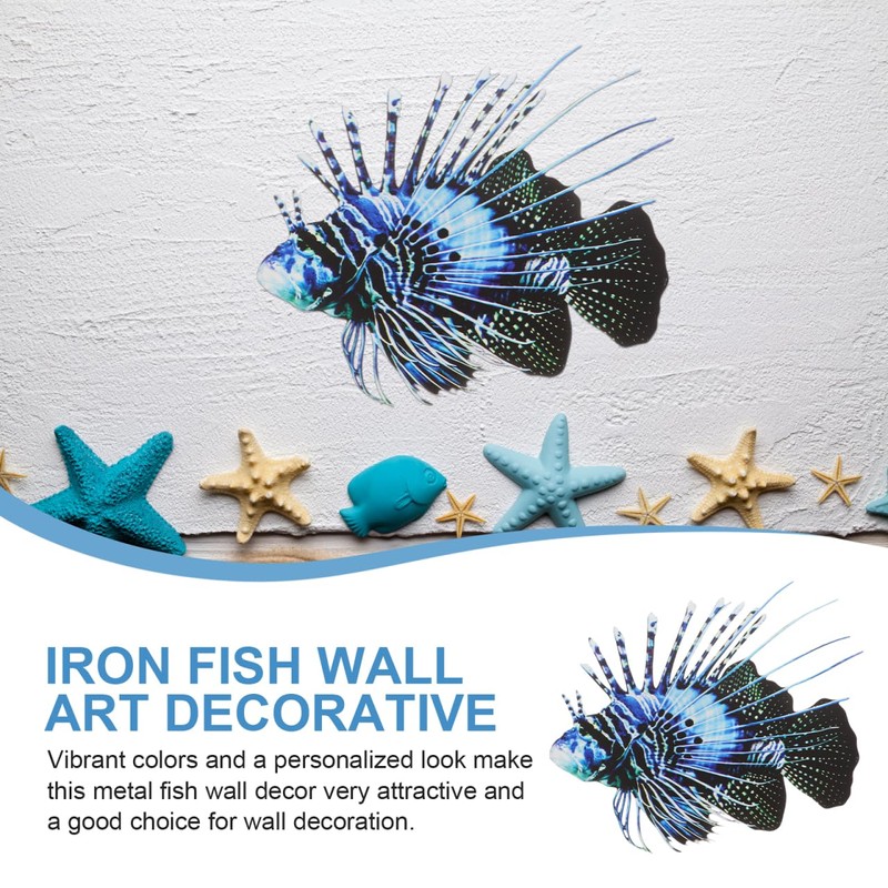 TOPPERFUN Iron ​​animal Wall Hanging, 10.22x7.86in Tropical Decoration, Summer Marine