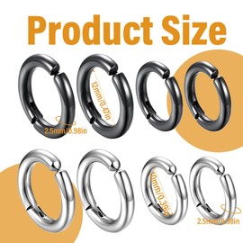 QEXUJOW Earrings for Men Stainless Steel Hoop Earrings Set Earrings Men Women Cartilage Spiral Piercing Ears Fashion Hoop Earrings Men Women Black Earrings (4 Pairs)