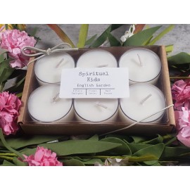 Handmade English Garden Soy Tealights 6 Count Hand Poured with Fragrant/Essen