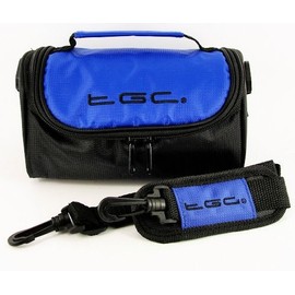TGC ® Camera Case for Sony Cyber-shot DSC-HX50V, DSC-TF1 with shoulder strap and Carry Handle (Dreamy Blue & Black)